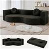 Aipunlus Divano letto pieghevole 2 in 1 con funzione letto, letto pieghevole per gli ospiti con 2 cuscini, per soggiorno, camera da letto e ufficio (nero, 200 x 50 x 64 cm, spugna)
