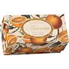 Saponificio Artigianale Fiorentino Sapone Arancia, Confezione regalo 6 saponette ospite, lavorazione artigianale, rotonde scolpite con giglio a rilievo, 6 x 50g