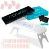 NOOVES - Set Strisce per Unghie in Gel Nude 20 Pezzi + Lampada UV/LED per Asciugatura, Unghie in Gel Semi-Curato Premium, Adesivi per Unghie Gel, Inclusa 1 Lima per Unghie