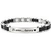 amorili Bracciale Uomo Personalizzabile con Incisione in Acciaio Inox e Ceramica Nera - Idea Regalo Personalizzato per Lui Papà bcc2710b