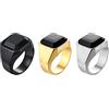 JewelryWe Anello Grande da Uomo/Donna, con Pietra, in Acciaio Inossidabile, Colore Oro/Argento/Nero