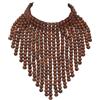 Coiris Collana girocollo in stile bohémien africano con perline in legno o acrilico, collana girocollo in legno, da donna, bigiotteria alla moda