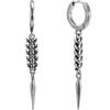 PUNKYOUTH Orecchini a cerchio gotici a goccia, 18 G, 1 mm, in argento 925, con arma, pugnale, spada, croce, colonna vertebrale, ossa pendenti, piercing da donna e uomo, stile punk, emo, vintage