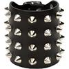 Heart Rock Bracciale uomo pelle vera regolabile con borchie a cono in ottone, fibbia regolabile da 17 a 20,5 cm e minuteria in ferro nickel free - Made in italy