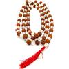 NAISHA Rudraksha & Crystal Sphatik Mala 108+1 collana di perline, perline di semi naturali a 5 face, semi di Himalaya Rudraksh, Perline Di Preghiera, Braccialetto misura 7 mm (1 confezione), Legno.