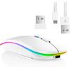 Vinmooog Mouse Bluetooth Ricaricabile, Ergonomico Wireless Con 3 DPI, Retroilluminato a 7 Colori, Ricevitore USB 2,4GHz per PC Mac