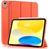 MoKo Cover per iPad (A16) 11a/10a Gen. (2025/2022), Arancione | Cover Protettiva Sottile a Tre Pieghe Supporto, Caso Smart Folio con Retro TPU Morbido Touch ID Sveglia/Sonno