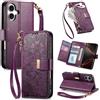 LIAOCY A Tracolla Custodia Per Ulefone Note 23, Cover Con Portafoglio Porta Carte E Scocca Interna In TPU, Antiurto E Antigraffio Con Supporto, Purple.
