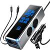 SolaYnc Inverter da 300 W, 12 V/24 V, 220 V, inverter per veicoli mobili | Con 2 cavi di ricarica retrattili, display a LED, porte USB-A e USB-C. Compatibile con droni e fotocamere digitali.