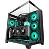 Mars Gaming MARSGAMING MC-3C, Case Gaming ATX, Vista Panoramica 3D Triplo Vetro Temperato, Design a Doppia Camera Laterale, Supporto Completo per Raffreddamento a Liquido, Semitorre PC Gestione dei Cavi, Nero
