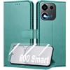 Mofurd Cover per Honor 600 Smart Libro in Pelle PU, [con 2 Pezzi Pellicola Vetro Temperato] Custodia Portafoglio Antiurto [Blocco RFID] [Funzione di Supporto] [Slot Schede], Verde