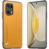 Longstong Custodia Adatta per OPPO Find X5 Pro (6.7), Cover in pelle metallica serie CODE - Giallo