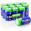 PKCELL CR123A Batteria al litio 1500mAh 3V (Non Ricaricabile) 12 pezzi | per impianto di allarme,telecamere,fotocamere,sensore