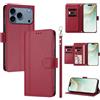 LIAOCY Custodia a Libro Portafoglio per Ulefone Note 23, Pelle PU con Fibbia Magnetica [9 Scomparti per Carte], Cover Business Antiurto con Supporto, Red.