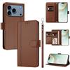 LIAOCY Custodia a Libro Portafoglio per Ulefone Note 23, Pelle PU con Fibbia Magnetica [9 Scomparti per Carte], Cover Business Antiurto con Supporto, Brown.