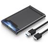 Vinmooog Custodia Esterno per Disco Rigido 2.5 , Case Hard Disk Esterno per SATA III 7mm/9.5mm SSD HDD, Supporto UASP/TRIM, Tool Free