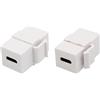 AAOTOKK Adattatore Jack per Chiave di Volta USB C Keystone USB 3.1 Tipo-C Femmina a Femmina Inserto Keystone Adattatore per Accoppiatore per Pannello di Uscita Piastra a Muro(Bianco/2 Pezzi)