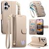LIAOCY Portafoglio Custodia per Ulefone Note 23, A Tracolla Flip Cover in Pelle PU con Motivo a Cuore【Fibbia Magnetica】, Anticaduta con Supporto, Khaki.