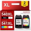 AUMOK Compatibili PG-540XL CL-541XL Cartucce Compatibili per Cartucce 540 541 XL | Compatibile per Pixma TS5150 TS5151 MG4250 MG3650 MG3650S MG3600 MX475 MX455 MG3500 MG3550(1 nero e 1 tricolore)