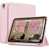 ZOPSGYU Custodia per iPad Air 11 M4/M3/M2 (2026/2025/2024), iPad Air 5/4a generazione (2022/2020) 10,9 pollici, con portapenne, tablet sottile con retro morbido TPU, Auto Sleep/Wake, rosa
