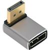 xiwai Adattatore DisplayPort 1.4 (DP) maschio a DP femmina con angolo di 90 gradi, connettore di estensione Ultra-HD UHD 4K 144 Hz per monitor video per PC e laptop