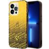 CG MOBILE Ferrari - Custodia rigida per iPhone 14 Pro in colore giallo sfumato Scuderia tinto, antigraffio e resistente, con porte accessibili, assorbimento degli urti e logo firma