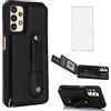Asuwish Custodia per telefono per Samsung Galaxy A52/A52S 5G Custodia a portafoglio con pellicola protettiva e blocco RFID porta carte di credito cinturino a tracolla cordino in pelle cellulare A 52 S