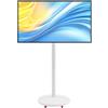 ClearFragrans Supporto per TV girevole per monitor / TV da 10 a 43 pollici, carrello per TV regolabile in altezza, con ruote, supporto per TV, inclinabile, portata fino a 40 kg
