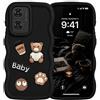 BOKYAS Custodia Kawaii 3D per Motorola Moto G24/Moto E14/G04/G04s | Cover Silicone TPU con Orsetto Teddy e Design Cartoon, Antiurto, Antiscivolo, Custodia Protettiva per Donna Ragazza, Nero