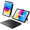 Inateck Custodia Tastiera iPad 11 A16 2025/10 2022, Trackpad Full-Area 5,1 | per iPad 11ª A16 2025, iPad 10ª 2022, Tastiera staccabile, protezione 360°, porta-penna nascosto, AceTouch Pro, Nero