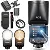 Godox V1 MID O Flash per Olympus & Panasonic, Speedlite a testa rotonda da 55Ws, ottica 24mm, oltre 650 lampi, TTL/HSS 1/8000s, V1MID per E-M1 Mark III E-M5 III E-M10 III E-M10 GH5 II GH6 G9 G95 G90