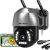 GENBOLT 4K PoE Telecamera Wi-Fi Esterno, 8MP PTZ Videocamera Sorveglianza | 2.4&5GHz, Rilevamento Persone/Veicoli, Registrazione 24/7, Inseguimento Auto, Visione Notturna Colore