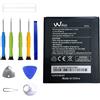 ERYNK WIKO 5222 - Batteria di ricambio compatibile con Wiko Freddy 9669 & Wiko Rainbow Lite 4G & Wiko Freddy 9669 Rainbow Lite 4G Jam 3G 4G, batteria di ricambio con set di attrezzi