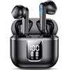 Paekole Cuffie Bluetooth,Auricolari Bluetooth 5.3 - Cuffie Wireless con 4 ENC Cancellazione Rumore Mics, Cuffie in Ear 48 Ore di Riproduzione, Cuffiette Senza Filo HiFi Stereo per iOS/Android - Opaco Nero