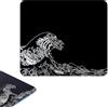 ELLENNE Tappetino Mousepad Vetro Temperato 300×260mm Onda Kanagawa Nera C1 | ELLENNE Tappetino Mousepad Vetro Temperato, Durezza 9H Anti-Graffi, Alta Precisione 300×260mm XL - Onda Kanagawa Nera C1