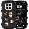 BOKYAS Custodia Kawaii 3D per Xiaomi Redmi Note 15 Pro 5G | Cover Silicone TPU con Orsetto Teddy e Design Cartoon, Antiurto, Antiscivolo, Custodia Protettiva per Donna Ragazza, Nero