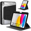 Bigqin Cover Custodia Compatibile con Generazione iPad (A16) 11 Pollici 2025/iPad 10a 10,9 2022,Supporto Sottile con Rotazione di 360° Retro Rigido Cover con Portapenna Auto Svegliati/Sonno,Nero