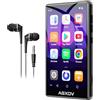 AGXOV Lettore MP3 con Bluetooth e WiFi, Android 14 Lettore MP4 | Lettore MP3 Spotify con Touchscreen da 4″, Video 1080P, audio HiFi ed Espansione TF fino a 1TB per musica e film