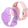 AXFEE 2 Pezzi Bracciale in Morbido Silicone per Bambini, per Apple Airtag | Protettiva GPS Anti-Perso, con 2 Pendenti, Localizzatore di Monitoraggio Regolabile, Cinturino per Adolescenti Anziani