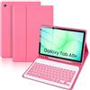 SXNIWBAI Custodia con tastiera per Samsung Galaxy Tab A11+ Plus e A9+ Plus | Tastiera spagnola Ñ Bluetooth wireless rimovibile con Samsung Galaxy Tab A11+/A9+, custodia protettiva con portapenne, rosso