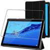 ebestStar - Cover per Huawei MediaPad M5 Lite 10.1, Custodia Protezione Flip Magnetica, Slim Case Sottile Pelle PU, Nero + Vetro Temperato