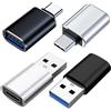 WISEORANGE Set di 4 adattatori USB-C multifunzione, da USB 3.0 tipo C femmina a | Connettore USB-A maschio e micro USB, compatibile con i-Phone 17/16, i-Pad, Samsung, MacBook, PC, laptop