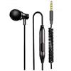 LINHUIPAD K8 Auricolare a lato singolo con microfono In-Ear Stereo a Mono,cuffie da un lato,jack da 3,5 mm con isolamento acustico in metallo, cavo rinforzato a molla