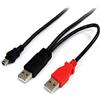 StarTech Cavo a Y USB 2.0 2x USB-A a Mini-B 1,8m, Nero (USB2HABMY6) | Doppio Connettore per Alimentazione e Dati, Ideale per Dischi Rigidi Esterni HDD