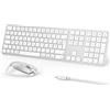OMOTON Kit tastiera e mouse senza fili Bluetooth per Mac, tastiera e mouse ricaricabile con 3 canali Bluetooth per Apple Mac Pro/Mini, MacBook Pro/Air, iMac, iMac Pro, AZERTY Francese, Argento