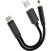 zoyuzan Adattatore USB C Aux per cuffie su cavo audio da 3,5 mm femmina per iPhone 17 16 15 Pro Max compatibile con Samsung Galaxy S25 connettore per Apple iPad DAC doppio connettore PD cellulare auto