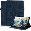 laddutoi Custodia per Samsung Galaxy Tab A8 10.5 2022/2021, Blu | Protettiva Case per SM-X200/X205, Cover in Pelle PU con Supporto regolabile, Slot per schede, Antiscivolo, Motivo a farfalla