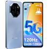 Blackview Shark 6 Smartphone 5G, 6.88''HD 120Hz Telefono Cellulare, Telefoni Android 15, Cellulari 24GB+128GB, Unisoc T8100, 5000mAh, 16+8MP, 5G Dual SIM/OTG/NFC/Face ID/Fingerprint