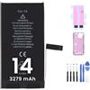 FoxyTech® Batteria per iPhone 14 Plus 4325 mAh compatibile - Kit completo di adesivo batteria, guarnizione di tenuta e strumenti inclusi - A2632 A2885 A2887