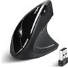 Perixx PERIMICE-713N Mouse ergonomico verticale senza fili - 6 pulsanti - 2,4 GHz - 800/1200/1600 DPI - RSI - Tunnel Carpale - Sollievo dal dolore - Nero